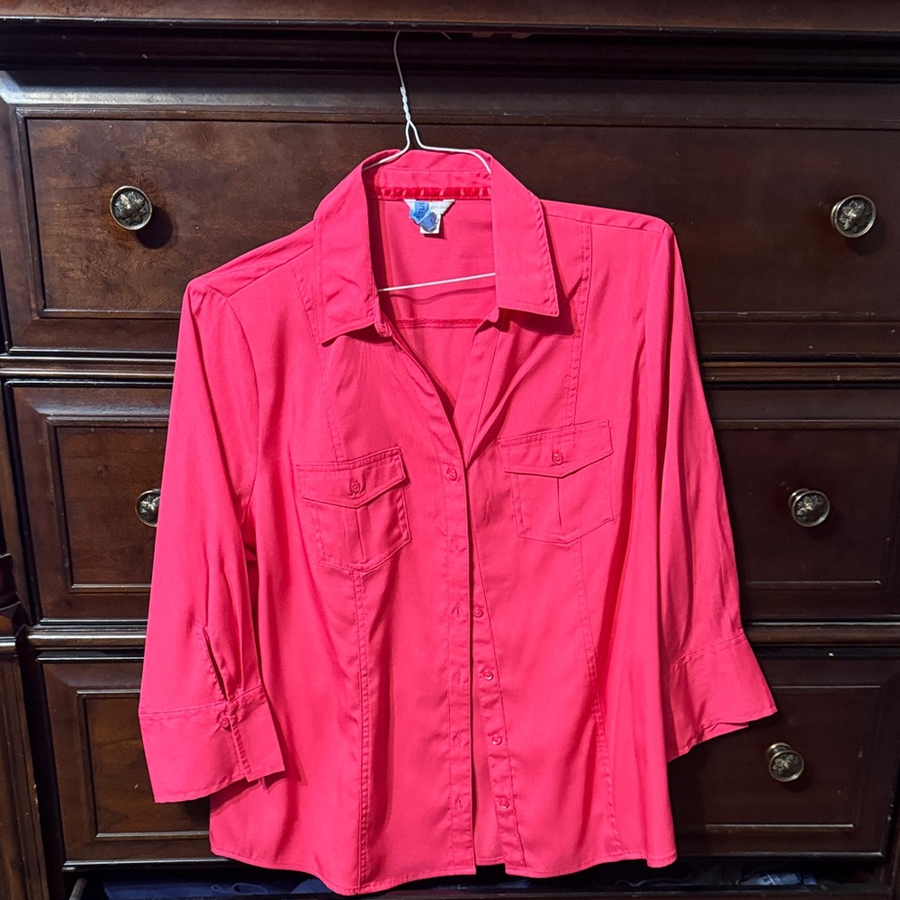 Vibrant Pink Button-Down Shirt